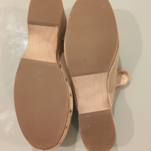 J. Crew Beige Suede Mules with Gold Studs Size 7 - Picture 9 of 11